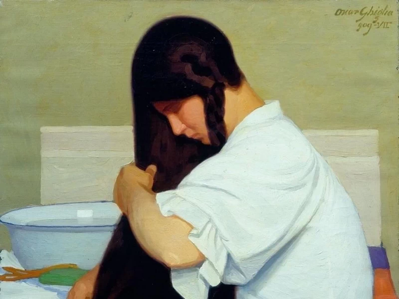 1876-Oscar Ghiglia - La camicia bianca